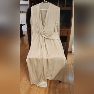 Cream Sexy Dress Front Is A Bit Open